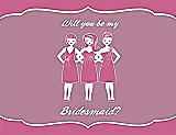 Front View Thumbnail - Pretty In Pink & Rosebud Will You Be My Bridesmaid Card - Girls