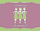 Front View Thumbnail - Pistachio & Rosebud Will You Be My Bridesmaid Card - Girls
