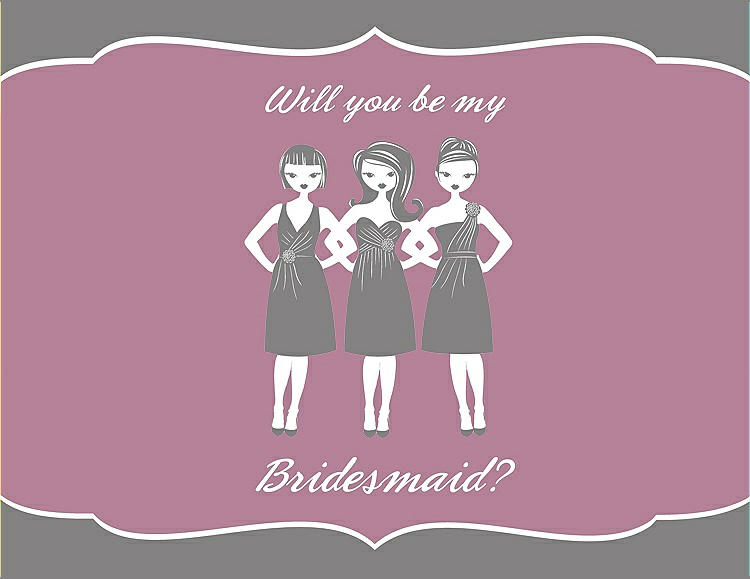 Front View - Quarry & Rosebud Will You Be My Bridesmaid Card - Girls