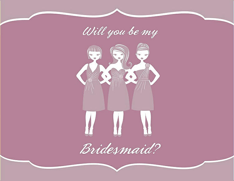 Front View - Quartz & Rosebud Will You Be My Bridesmaid Card - Girls