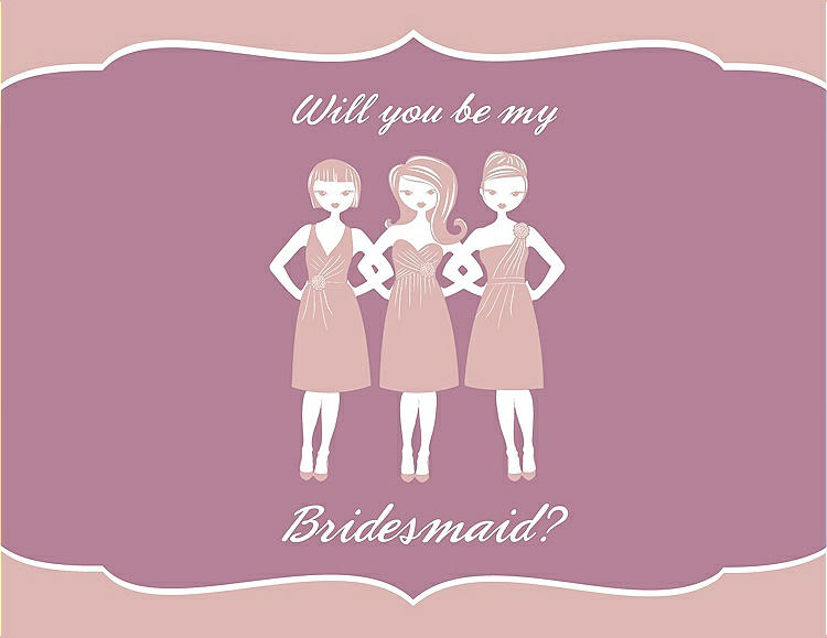 Front View - Rose & Rosebud Will You Be My Bridesmaid Card - Girls