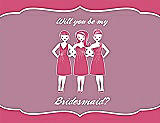 Front View Thumbnail - Rose Quartz & Rosebud Will You Be My Bridesmaid Card - Girls