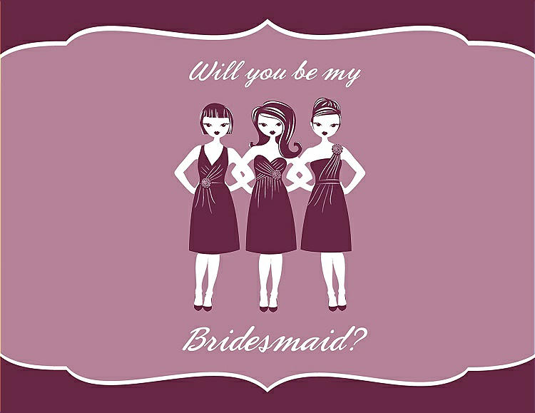 Front View - Ruby & Rosebud Will You Be My Bridesmaid Card - Girls
