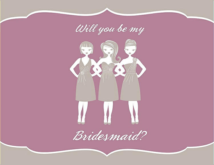Front View - Sand & Rosebud Will You Be My Bridesmaid Card - Girls
