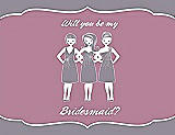 Front View Thumbnail - Shadow & Rosebud Will You Be My Bridesmaid Card - Girls