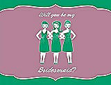 Front View Thumbnail - Shamrock & Rosebud Will You Be My Bridesmaid Card - Girls