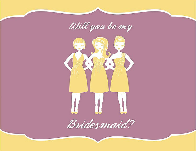 Front View - Sunflower & Rosebud Will You Be My Bridesmaid Card - Girls
