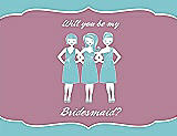 Front View Thumbnail - Spa & Rosebud Will You Be My Bridesmaid Card - Girls