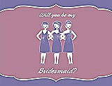 Front View Thumbnail - Tahiti & Rosebud Will You Be My Bridesmaid Card - Girls