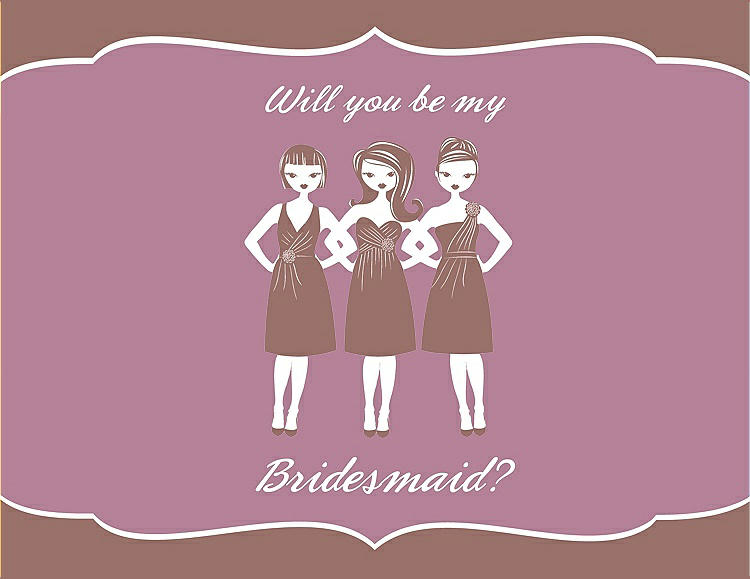 Front View - Toffee & Rosebud Will You Be My Bridesmaid Card - Girls