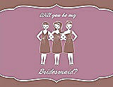 Front View Thumbnail - Toffee & Rosebud Will You Be My Bridesmaid Card - Girls