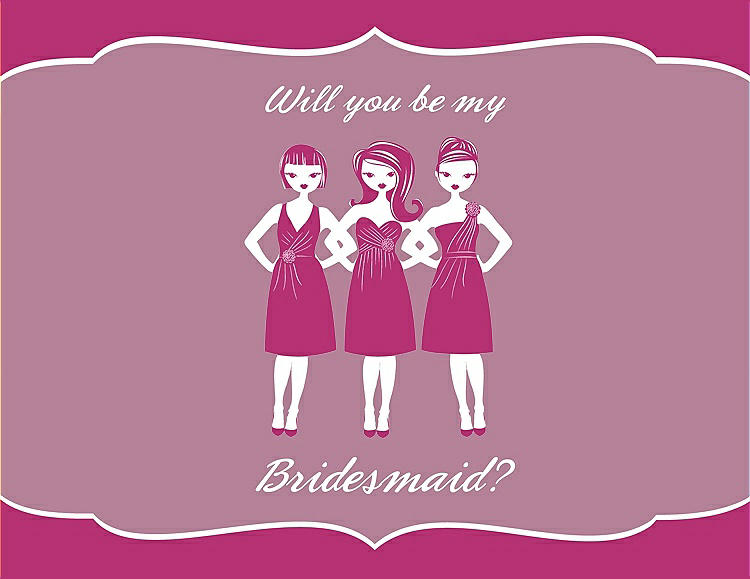 Front View - Tutti Frutti & Rosebud Will You Be My Bridesmaid Card - Girls