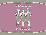 Front View Thumbnail - Twig & Rosebud Will You Be My Bridesmaid Card - Girls