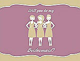 Front View Thumbnail - Venetian Gold & Rosebud Will You Be My Bridesmaid Card - Girls