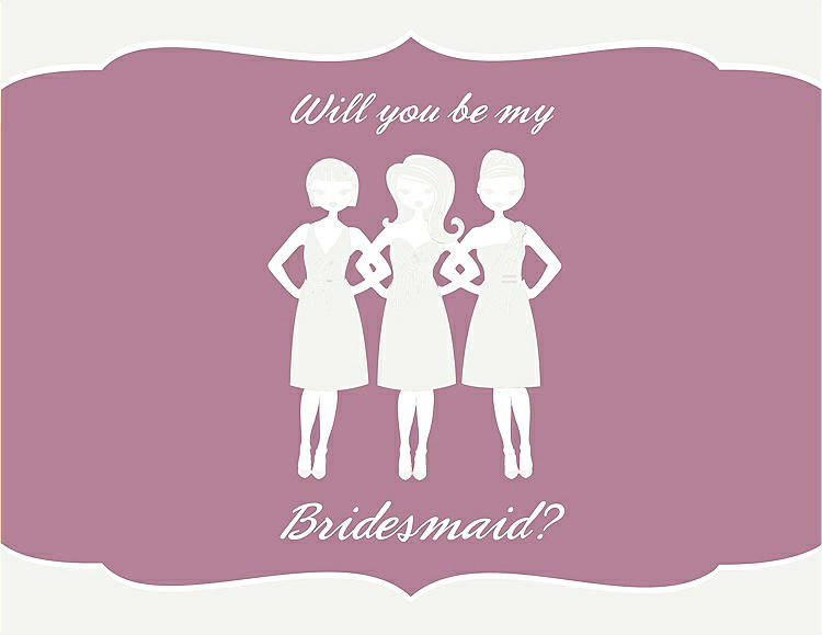 Front View - White & Rosebud Will You Be My Bridesmaid Card - Girls