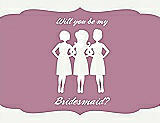 Front View Thumbnail - White & Rosebud Will You Be My Bridesmaid Card - Girls