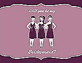 Front View Thumbnail - Wild Berry & Rosebud Will You Be My Bridesmaid Card - Girls