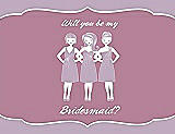 Front View Thumbnail - Wood Violet & Rosebud Will You Be My Bridesmaid Card - Girls