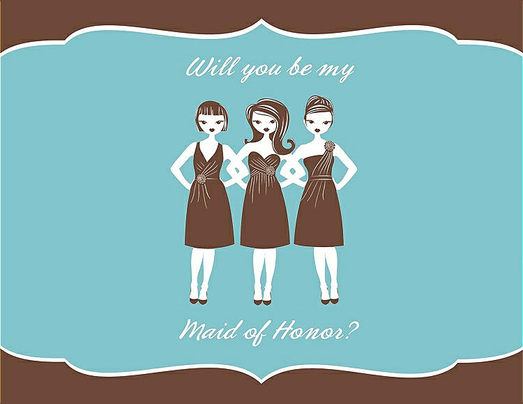 Front View - Cinnamon & Spa Will You Be My Maid of Honor Card - Girls