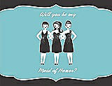 Front View Thumbnail - Graphite & Spa Will You Be My Maid of Honor Card - Girls