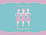 Front View Thumbnail - Hyacinth (iridescent Taffeta) & Spa Will You Be My Maid of Honor Card - Girls