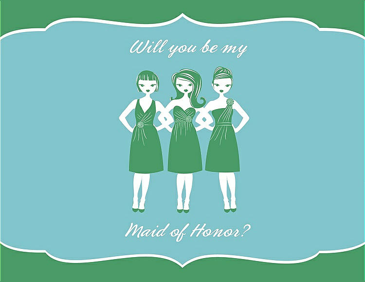 Front View - Juniper & Spa Will You Be My Maid of Honor Card - Girls