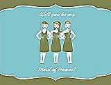 Front View Thumbnail - Olive & Spa Will You Be My Maid of Honor Card - Girls