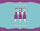 Front View Thumbnail - Orchid & Spa Will You Be My Maid of Honor Card - Girls