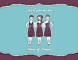 Front View Thumbnail - Plum Raisin & Spa Will You Be My Maid of Honor Card - Girls