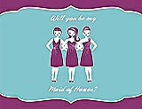 Front View Thumbnail - Persian Plum & Spa Will You Be My Maid of Honor Card - Girls