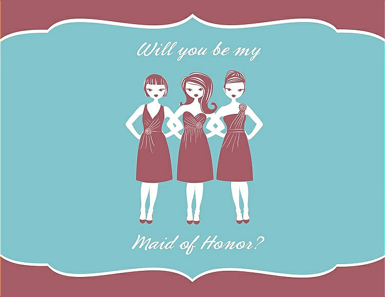 Front View - Spanish Rose & Spa Will You Be My Maid of Honor Card - Girls