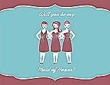 Front View Thumbnail - Spanish Rose & Spa Will You Be My Maid of Honor Card - Girls