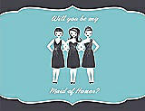 Front View Thumbnail - Stormy & Spa Will You Be My Maid of Honor Card - Girls
