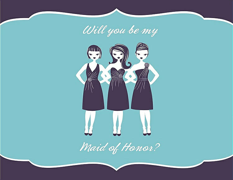 Front View - Violet & Spa Will You Be My Maid of Honor Card - Girls