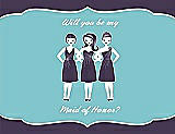 Front View Thumbnail - Violet & Spa Will You Be My Maid of Honor Card - Girls