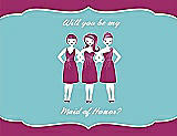 Front View Thumbnail - Watermelon & Spa Will You Be My Maid of Honor Card - Girls