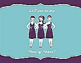Front View Thumbnail - African Violet & Spa Will You Be My Maid of Honor Card - Girls
