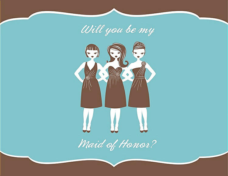 Front View - Almond & Spa Will You Be My Maid of Honor Card - Girls