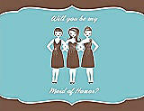 Front View Thumbnail - Almond & Spa Will You Be My Maid of Honor Card - Girls