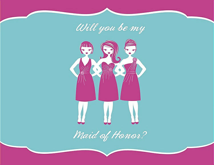Front View - American Beauty & Spa Will You Be My Maid of Honor Card - Girls