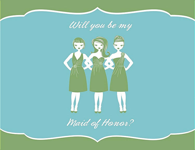Front View - Appletini & Spa Will You Be My Maid of Honor Card - Girls