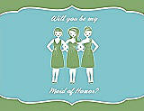 Front View Thumbnail - Appletini & Spa Will You Be My Maid of Honor Card - Girls