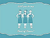 Front View Thumbnail - Aquamarine & Spa Will You Be My Maid of Honor Card - Girls