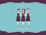 Front View Thumbnail - Aubergine & Spa Will You Be My Maid of Honor Card - Girls