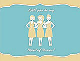 Front View Thumbnail - Buttercup & Spa Will You Be My Maid of Honor Card - Girls