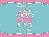 Front View Thumbnail - Begonia & Spa Will You Be My Maid of Honor Card - Girls