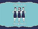Front View Thumbnail - Blueberry & Spa Will You Be My Maid of Honor Card - Girls
