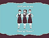 Front View Thumbnail - Bordeaux & Spa Will You Be My Maid of Honor Card - Girls