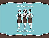 Front View Thumbnail - Brownie & Spa Will You Be My Maid of Honor Card - Girls