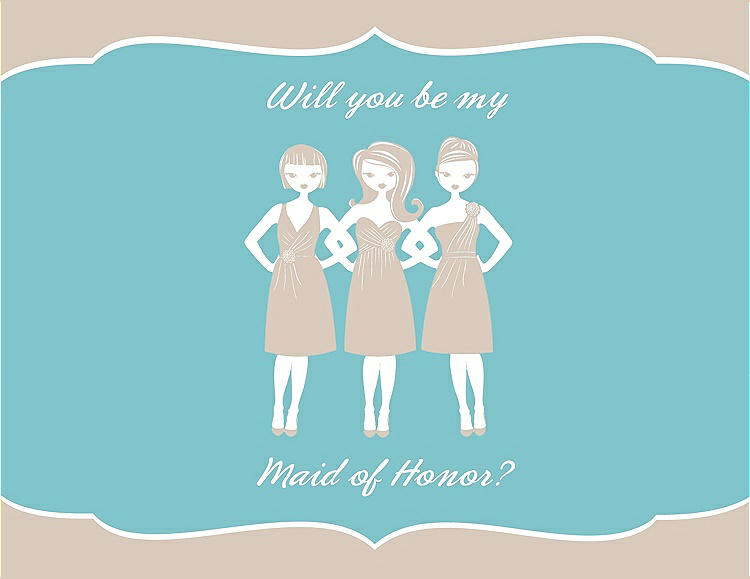 Front View - Cameo & Spa Will You Be My Maid of Honor Card - Girls